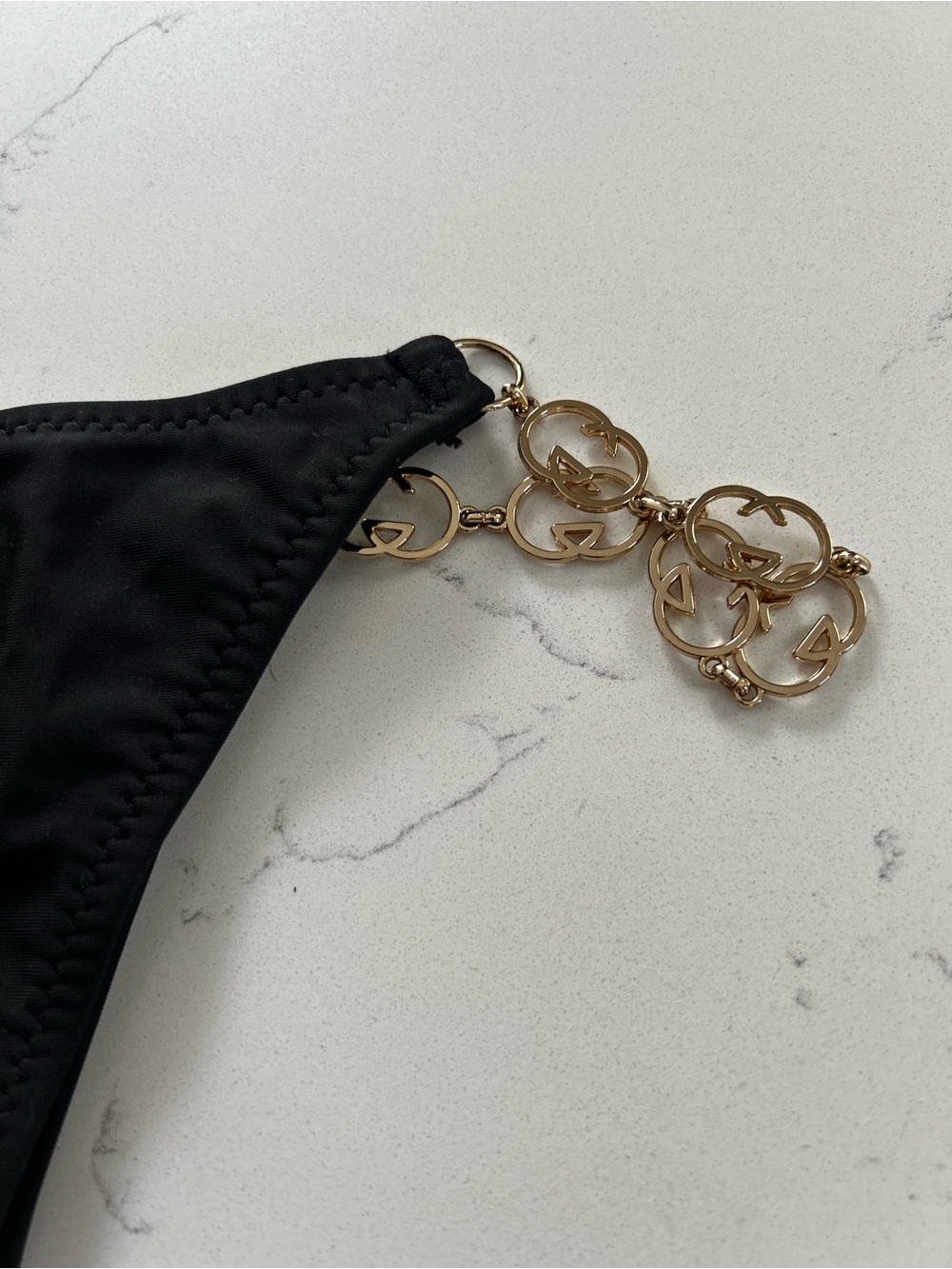 NEW G monogram black gold bikini bottom. Size small - Picture 4 of 9